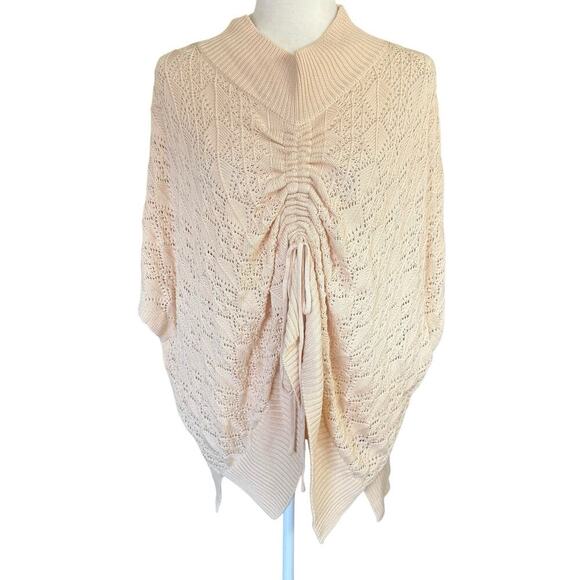 Kerisma Sweater Women's Gathered Crochet Ivory O/S Modal Bohemian NWT - Picture 1 of 10
